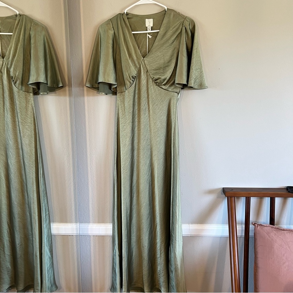 Joie Green Flutter Sleeve Maxi Dress Size XS NEW